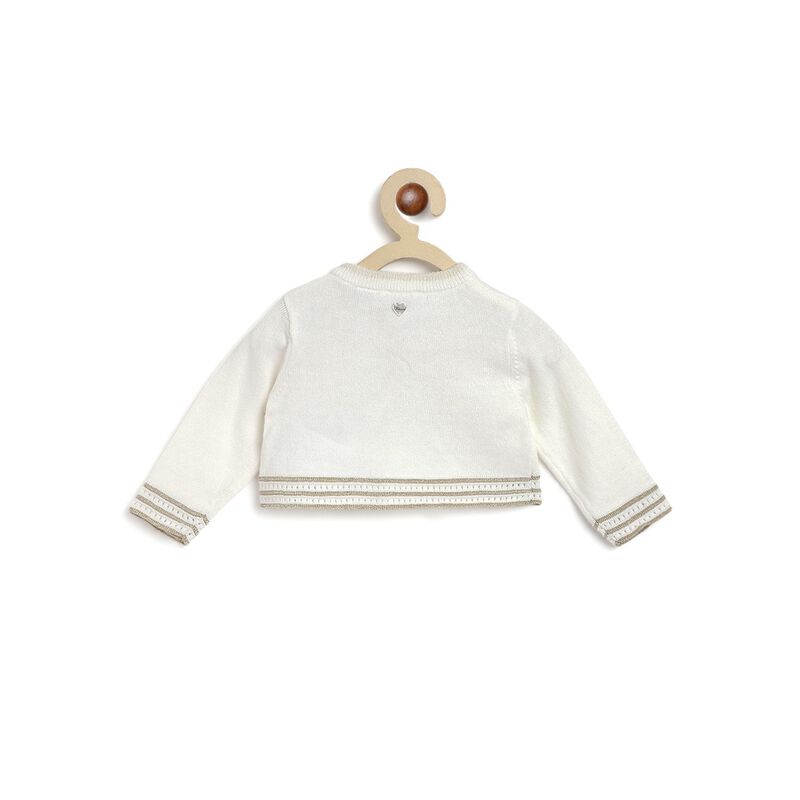 Girls Bronze Tricot Pullover with Print image number 1